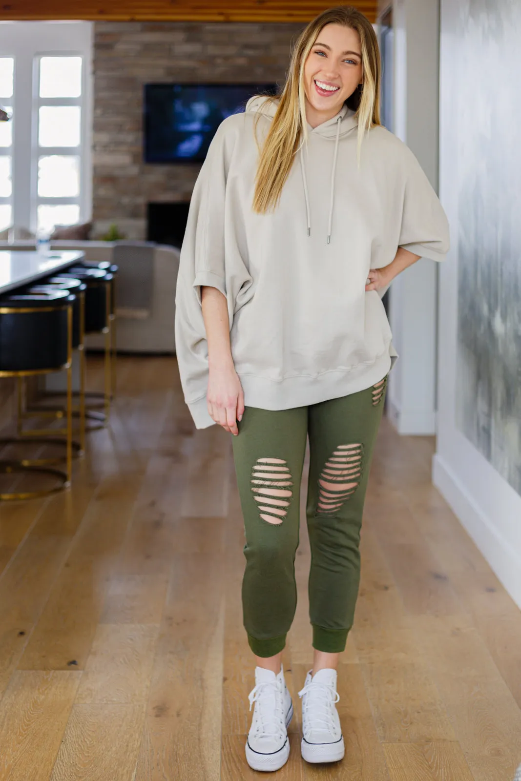 Adore You Oversized Hoodie in Tan