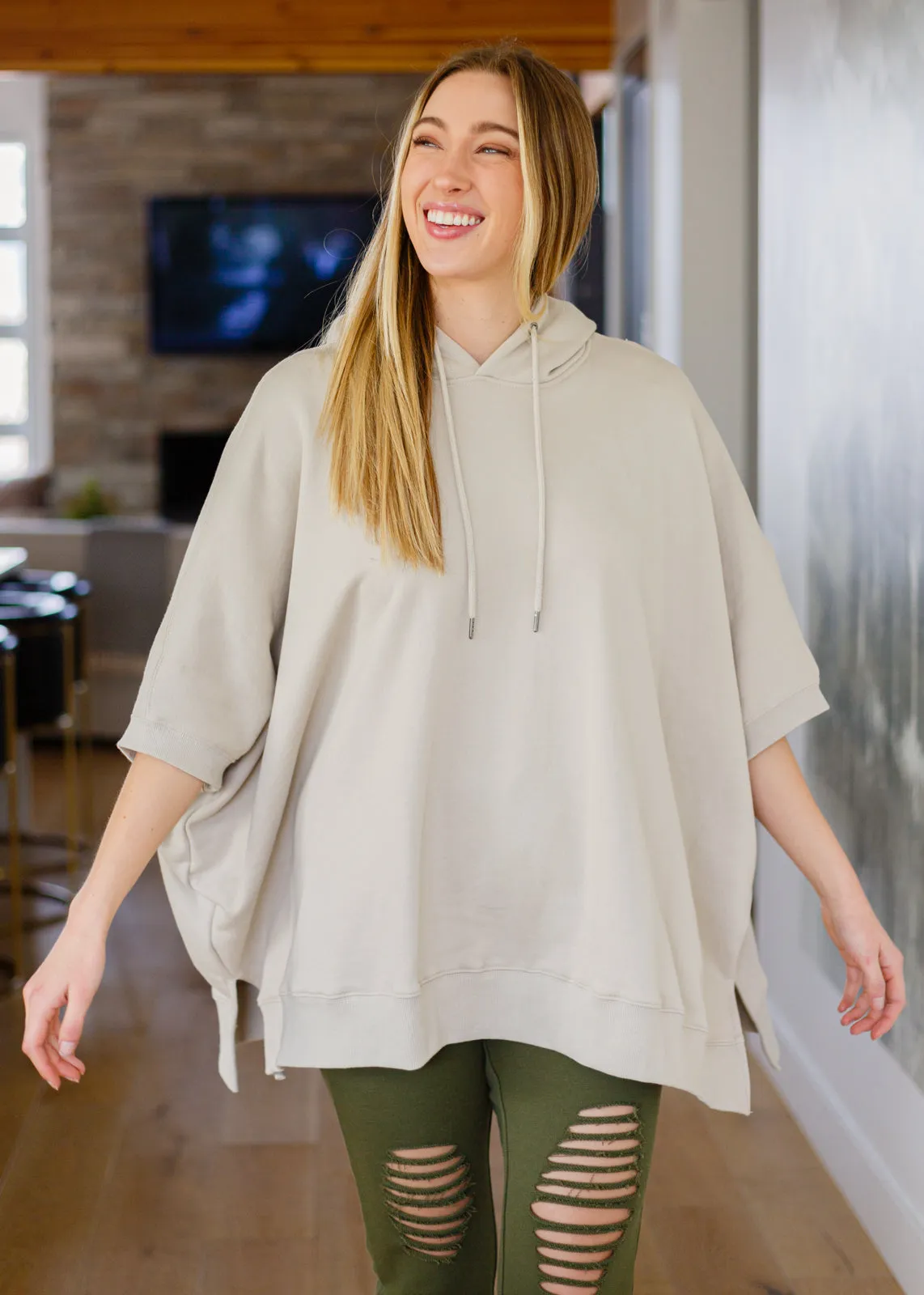Adore You Oversized Hoodie in Tan