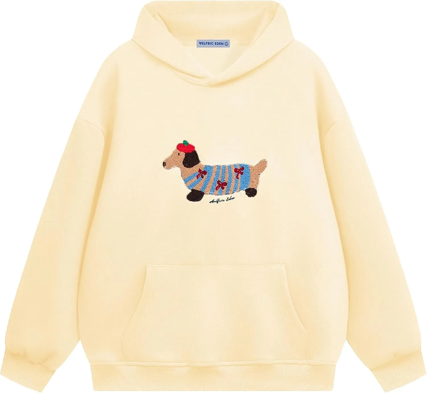 Aelfric Eden Cartoon Dog Hoodie Couple Hooded Sweatshirt Long Sleeve Pullover Oversized Hoodies 2025 Outfits