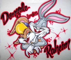 Airbrushed 2 Name Character Love T-Shirt