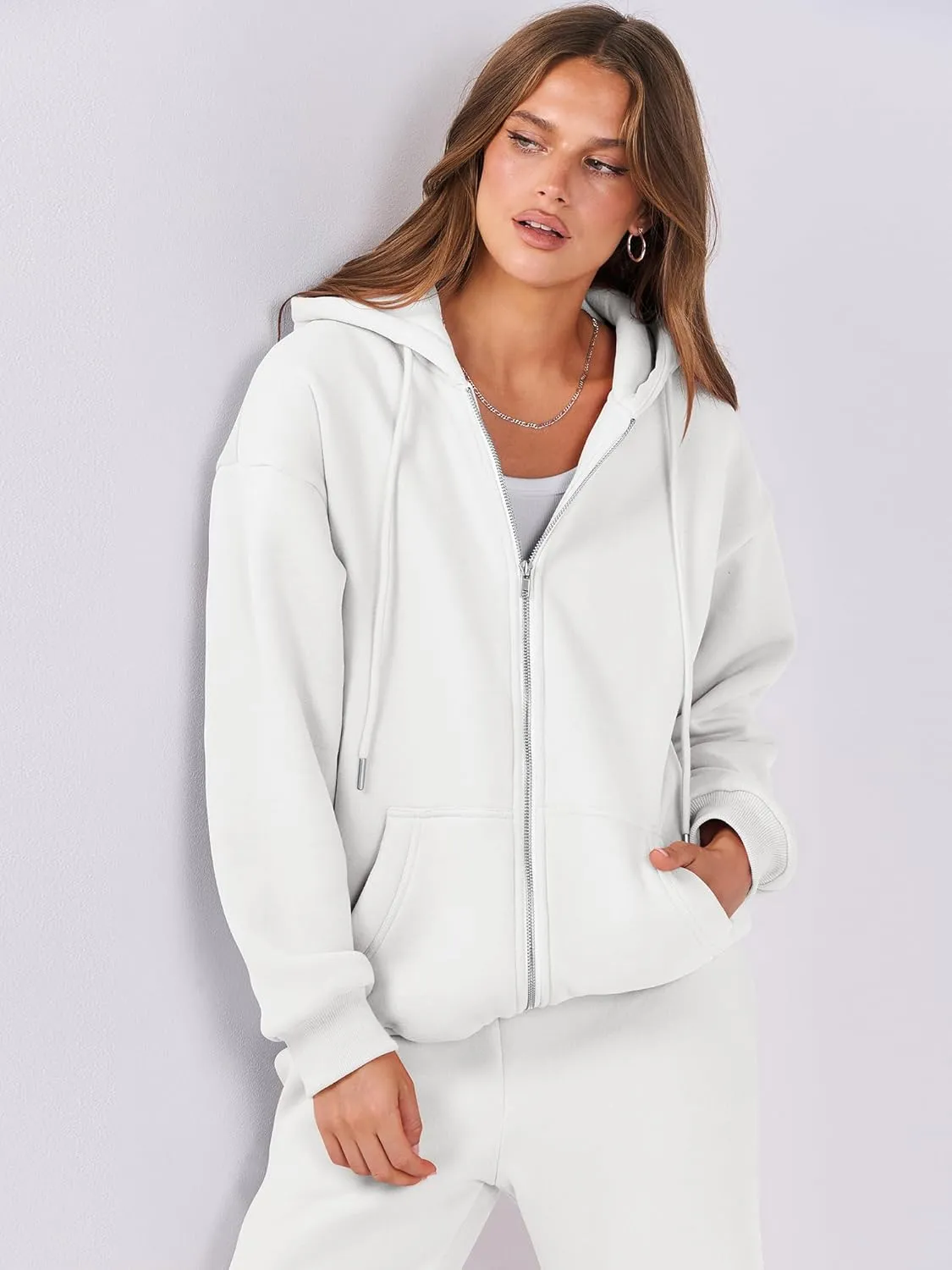 ANRABESS Womens 2 Piece Outfits Sweatsuits Oversized Zip Up Sweatshirt Jogger Sweatpants Tracksuit Sweat Lounge Matching Set