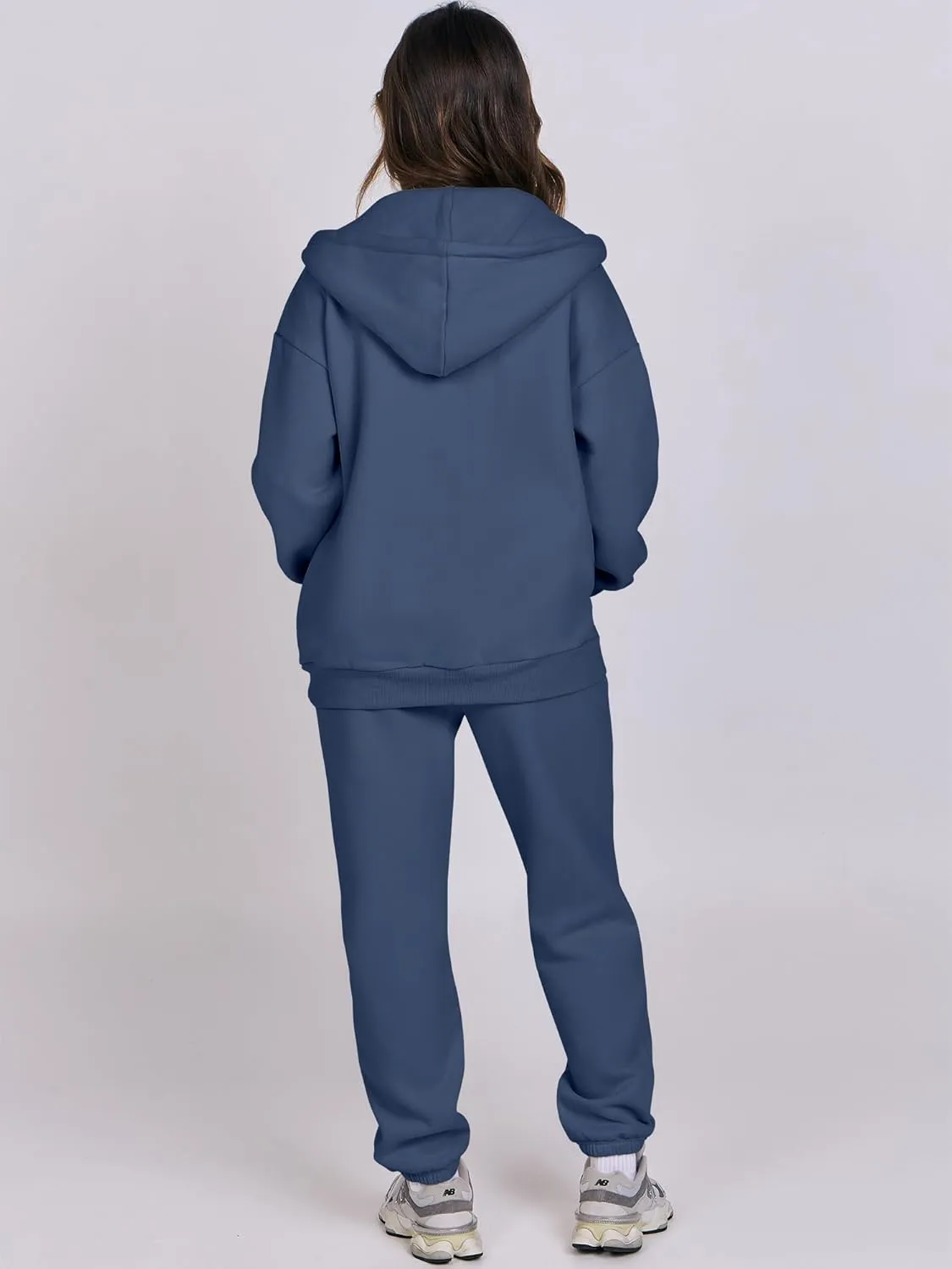 ANRABESS Womens 2 Piece Outfits Sweatsuits Oversized Zip Up Sweatshirt Jogger Sweatpants Tracksuit Sweat Lounge Matching Set