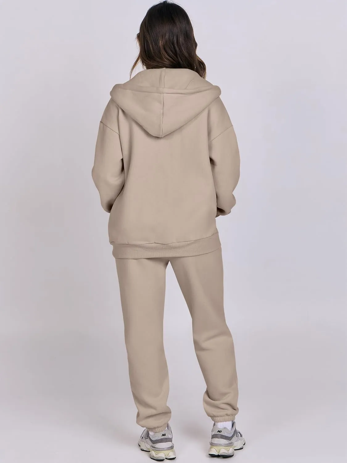 ANRABESS Womens 2 Piece Outfits Sweatsuits Oversized Zip Up Sweatshirt Jogger Sweatpants Tracksuit Sweat Lounge Matching Set