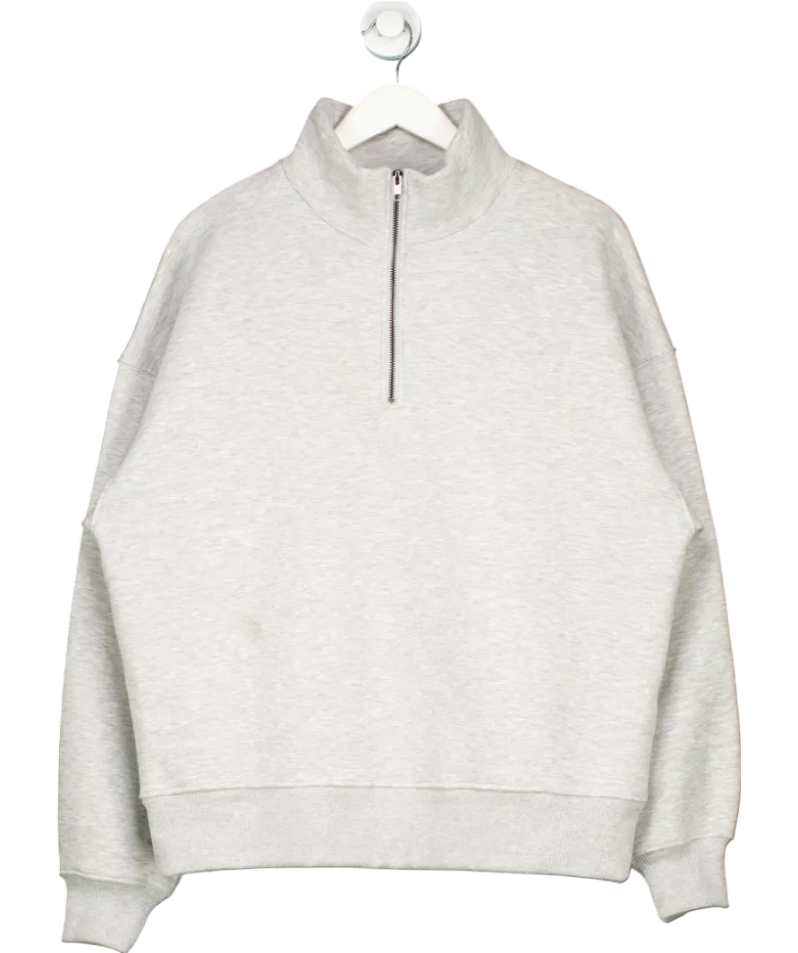 Anthropologie Grey Oversized Half-zip Sweatshirt UK M