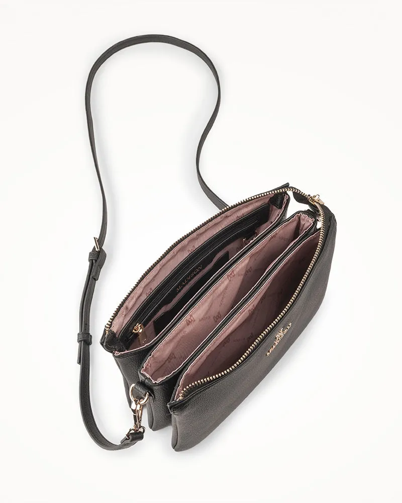 Avery 3 Compartment Crossbody Bag   Zebra Bag Strap