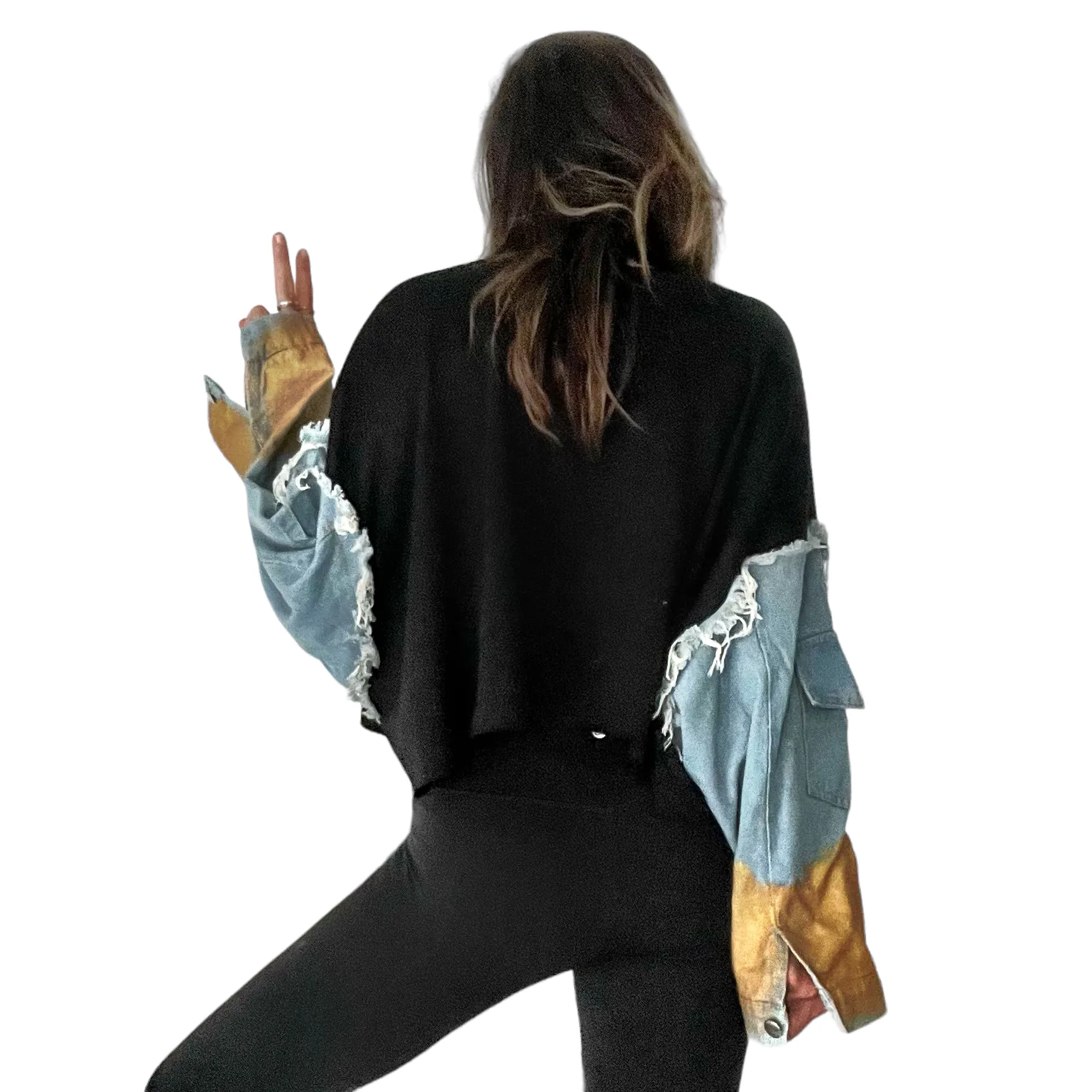 'Beyond Black Crop' Painted Crewneck