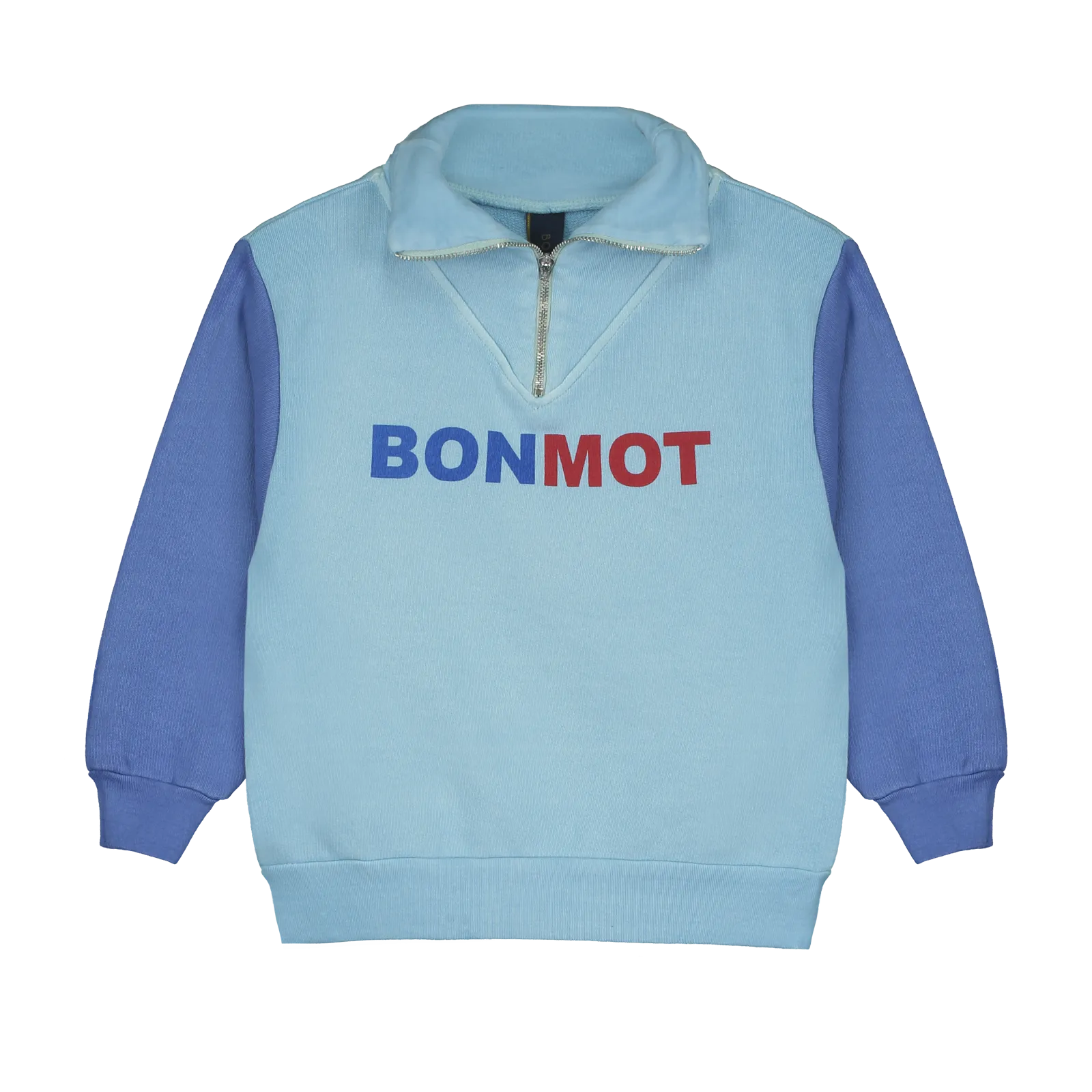 BONMOT RIVER BLUE ZIP SWEATSHIRT