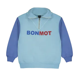 BONMOT RIVER BLUE ZIP SWEATSHIRT