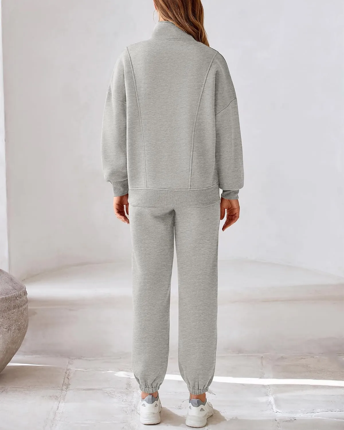 BTFBM Womens Sweatsuits 2 Piece Set 2025 Fleece Long Sleeve Zip Up Sweatshirt Sweatpants Winter Fall Outfits Jogger Sets
