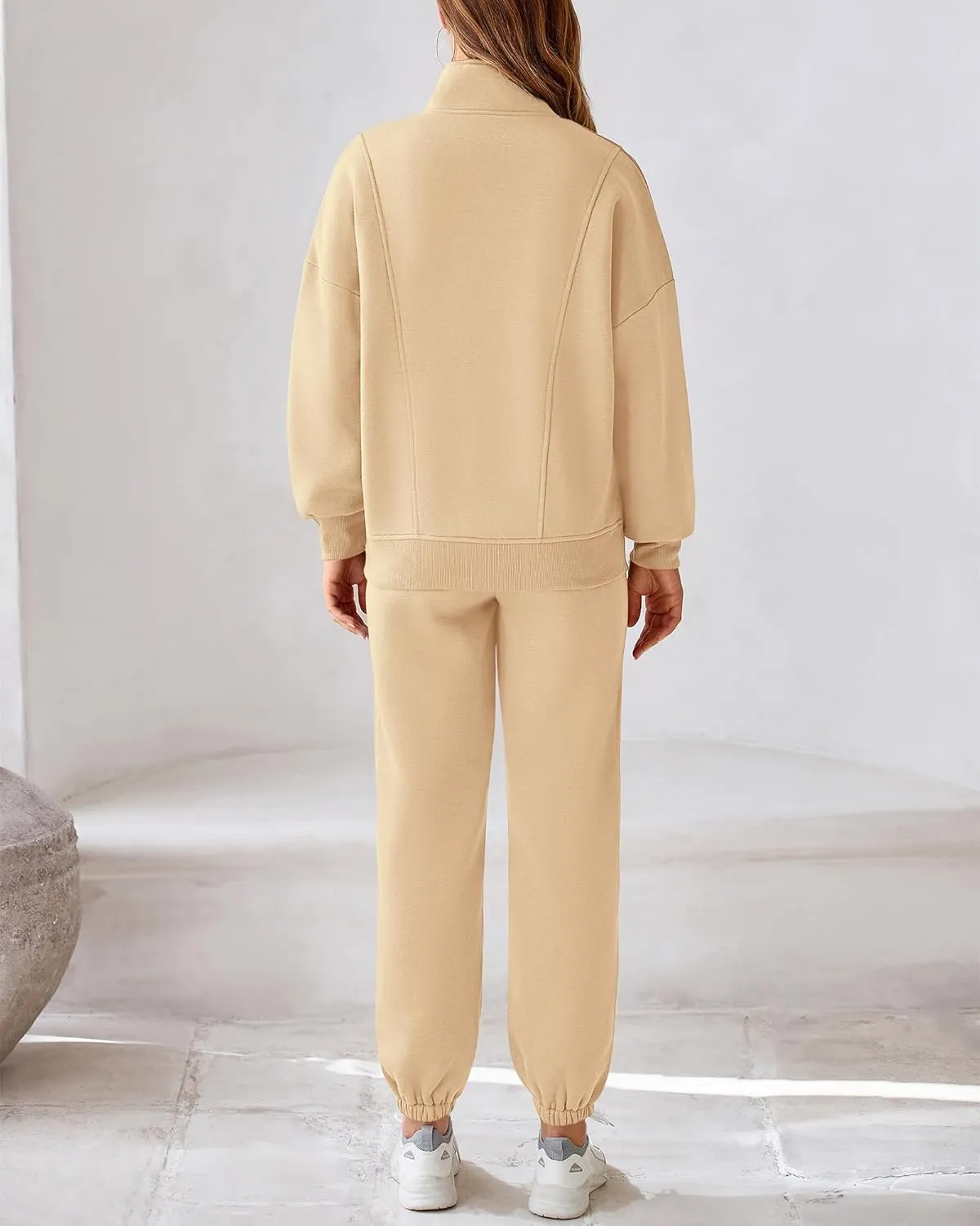 BTFBM Womens Sweatsuits 2 Piece Set 2025 Fleece Long Sleeve Zip Up Sweatshirt Sweatpants Winter Fall Outfits Jogger Sets