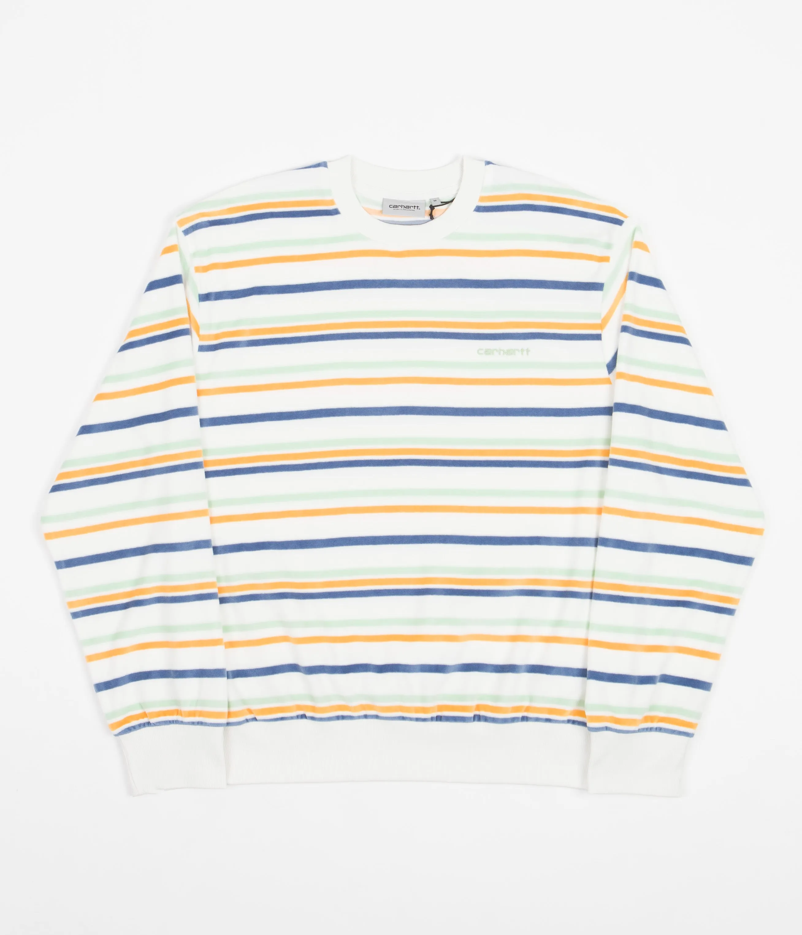 Carhartt Clanton Crewneck Sweatshirt - Clanton Stripe / Wax