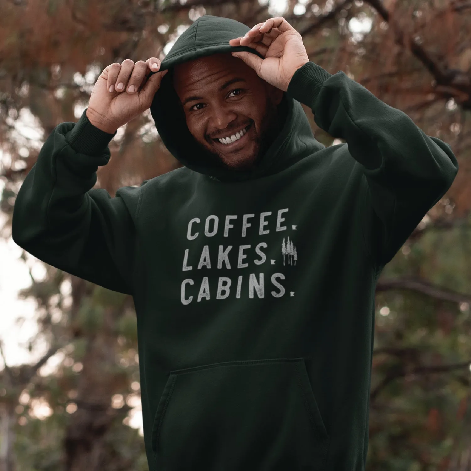Coffee Lakes Cabins MN Midweight Hoodie