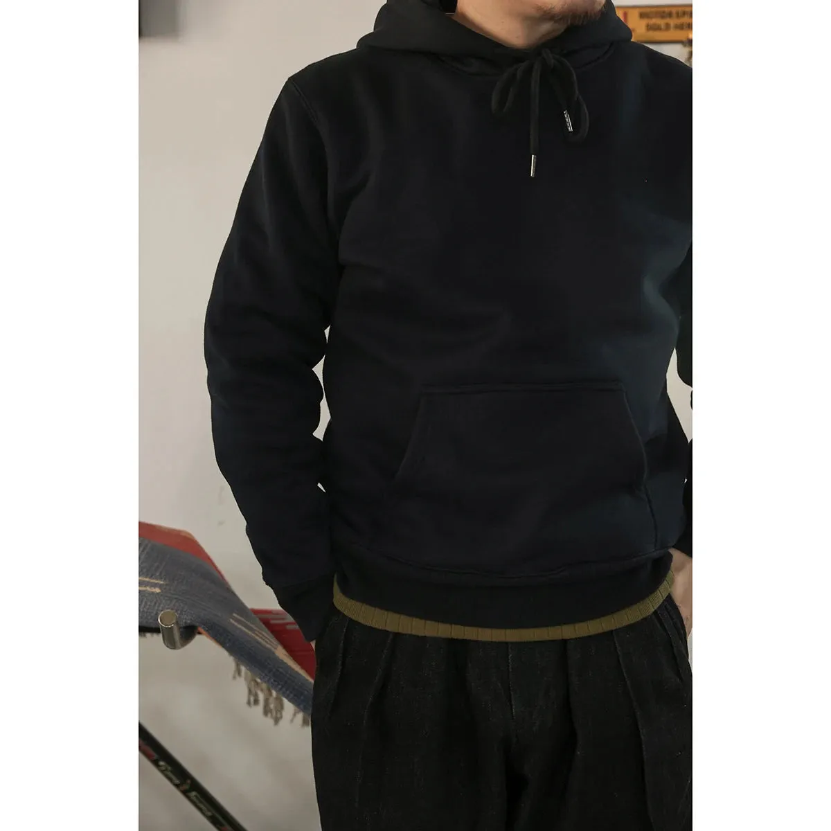 Cotton Fleece Hoodie Men's Casual Plain Hooded Sweatshirt