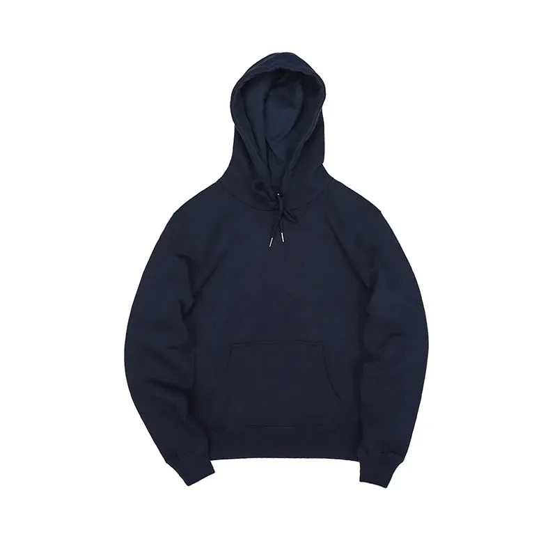 Cotton Fleece Hoodie Men's Casual Plain Hooded Sweatshirt