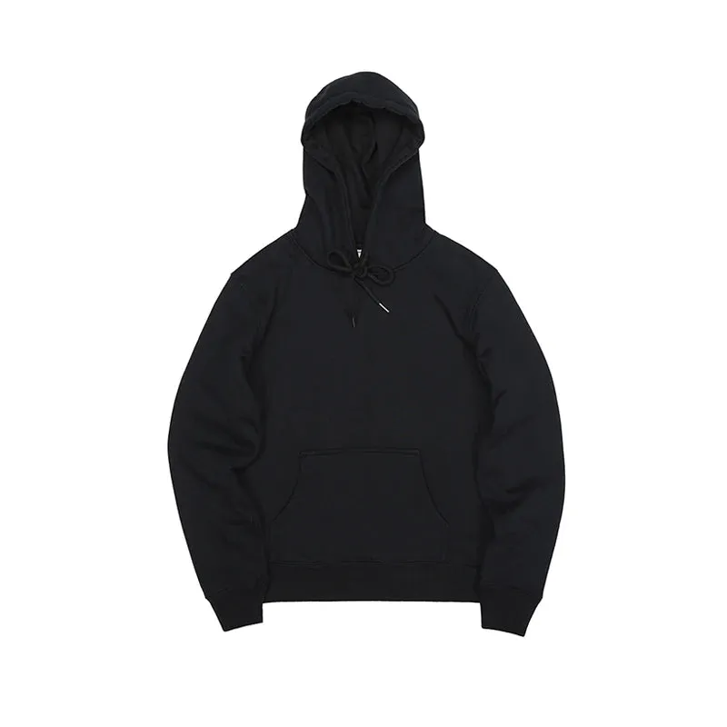 Cotton Fleece Hoodie Men's Casual Plain Hooded Sweatshirt