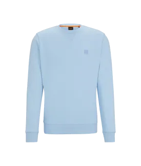 Cotton-terry Relaxed-fit Sweatshirt With Logo Patch - Blue