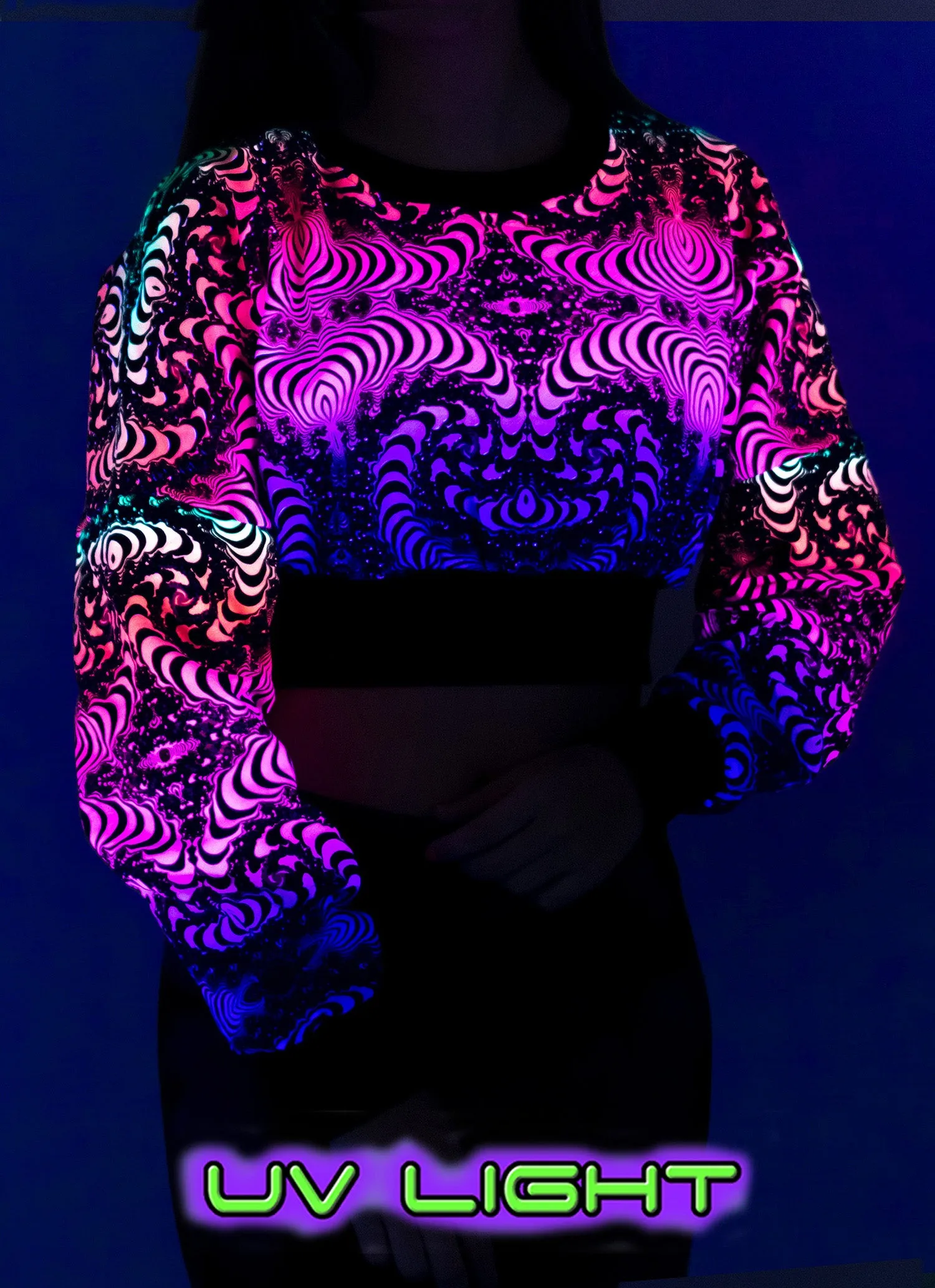 Cropped Sweat : Rainbow Fractal