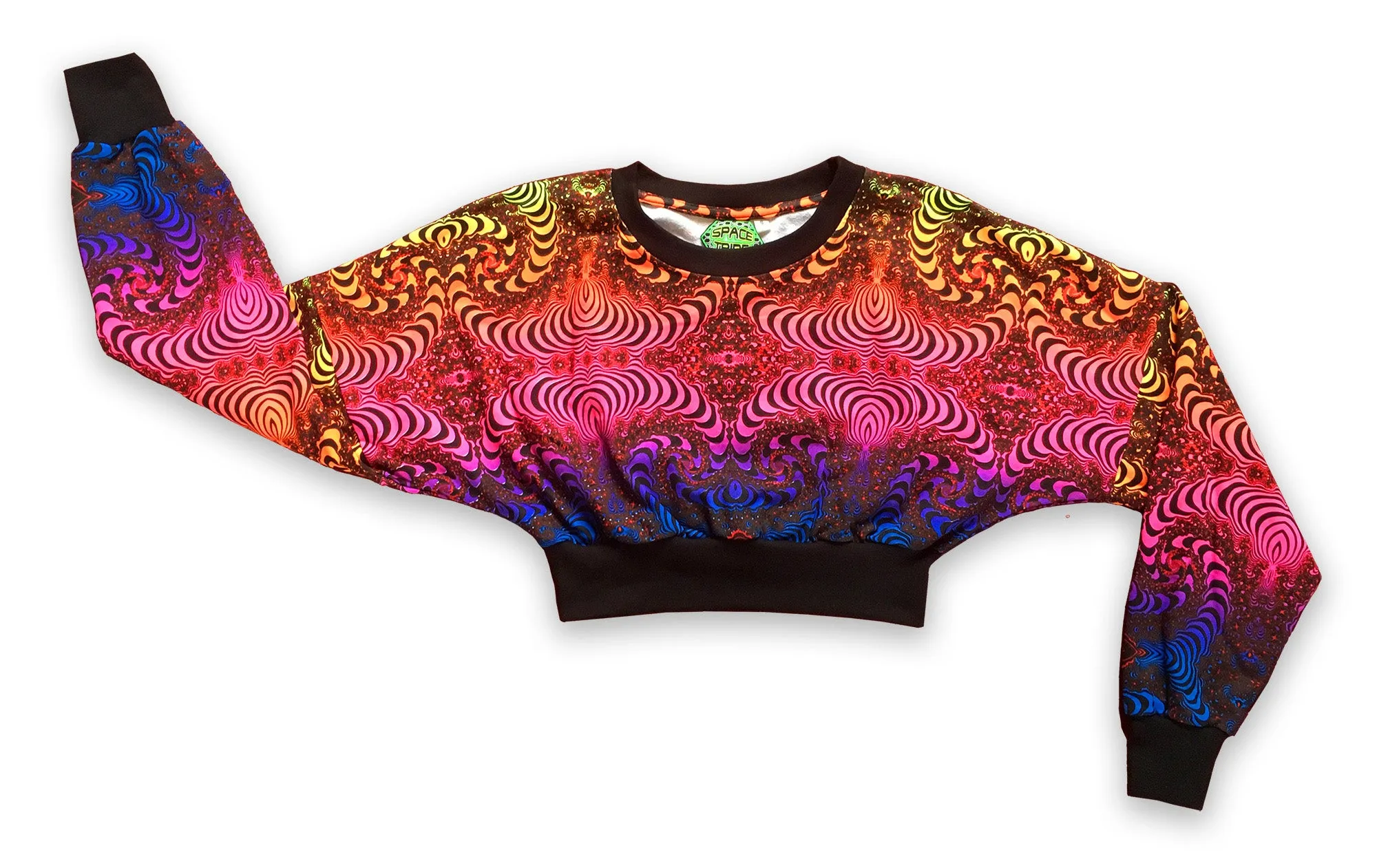 Cropped Sweat : Rainbow Fractal