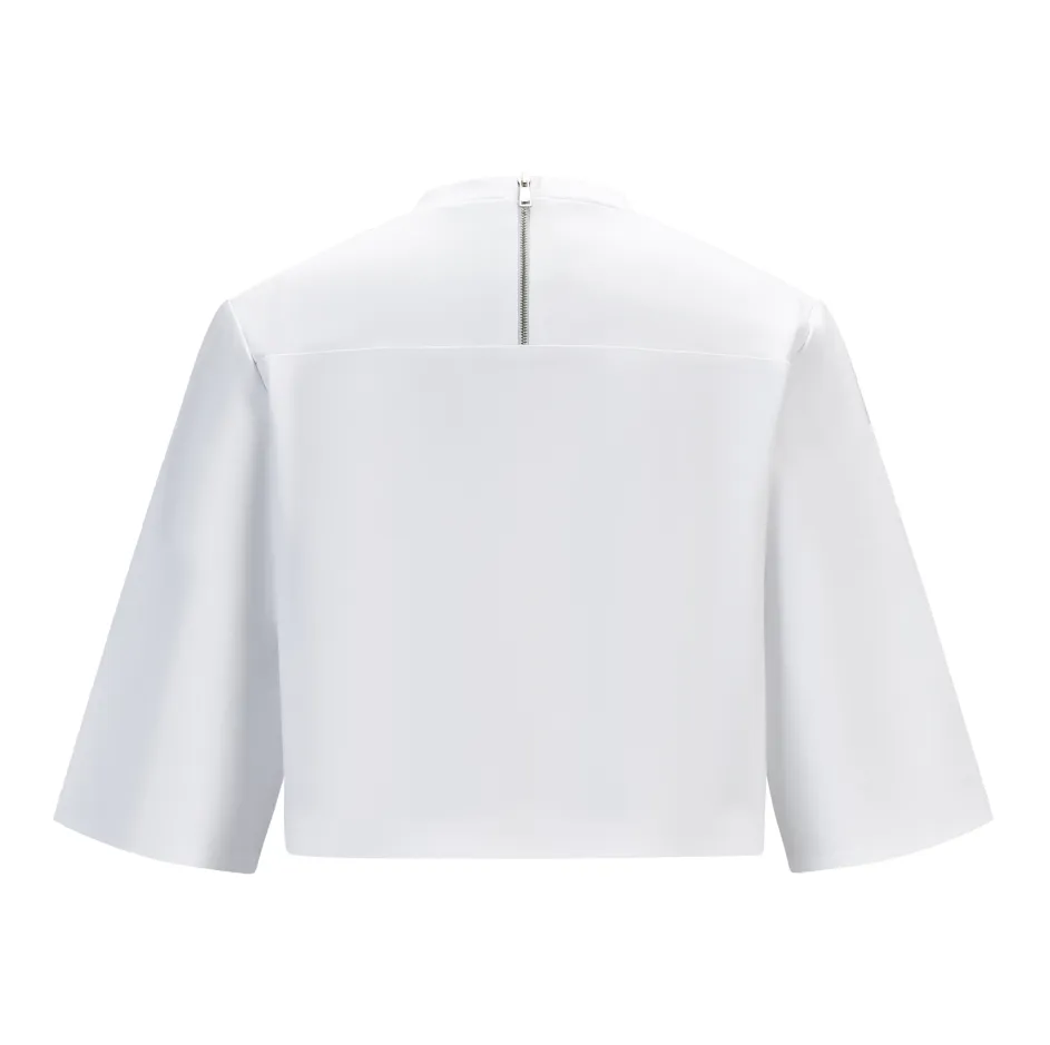 Cropped TOP sweatshirt  SW2150M - in white milano