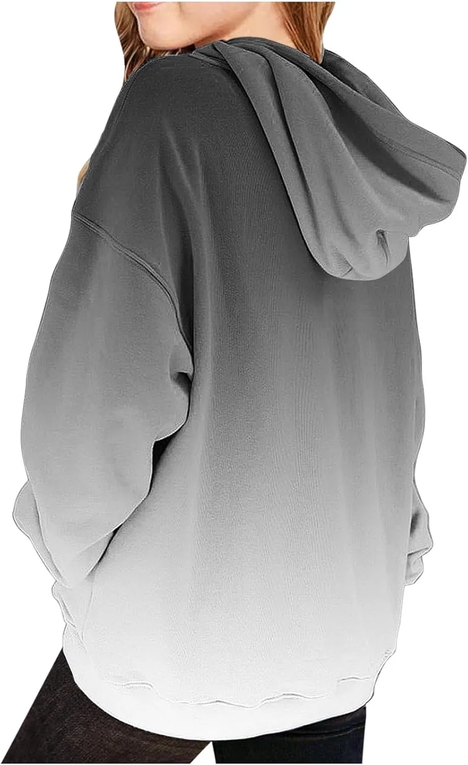 Cute Hoodies for Teen Girls Trendy Preppy Hooded Sweatshirts Oversized Long Sleeve Shirts Gradient Clothes for Girls
