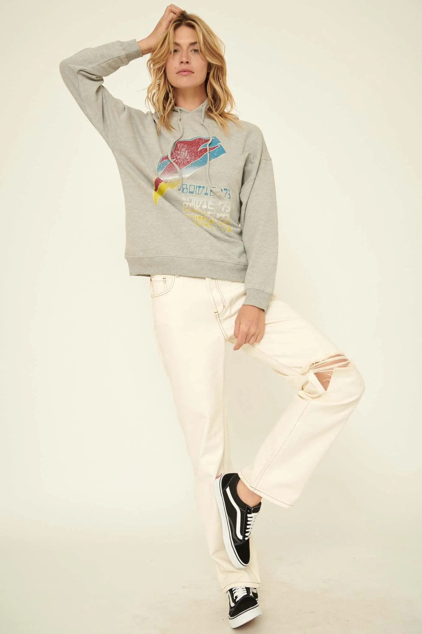 David Bowie '73 Vintage-Print Graphic Hoodie