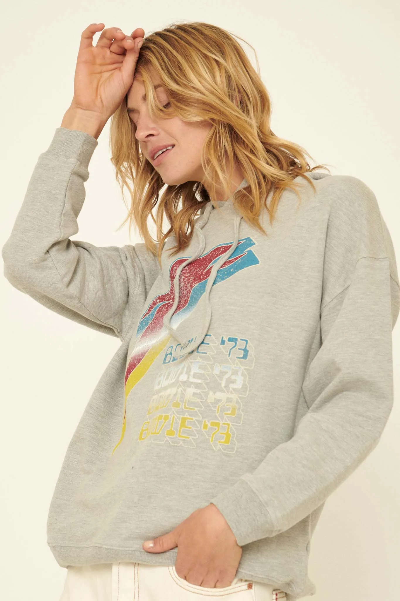 David Bowie '73 Vintage-Print Graphic Hoodie