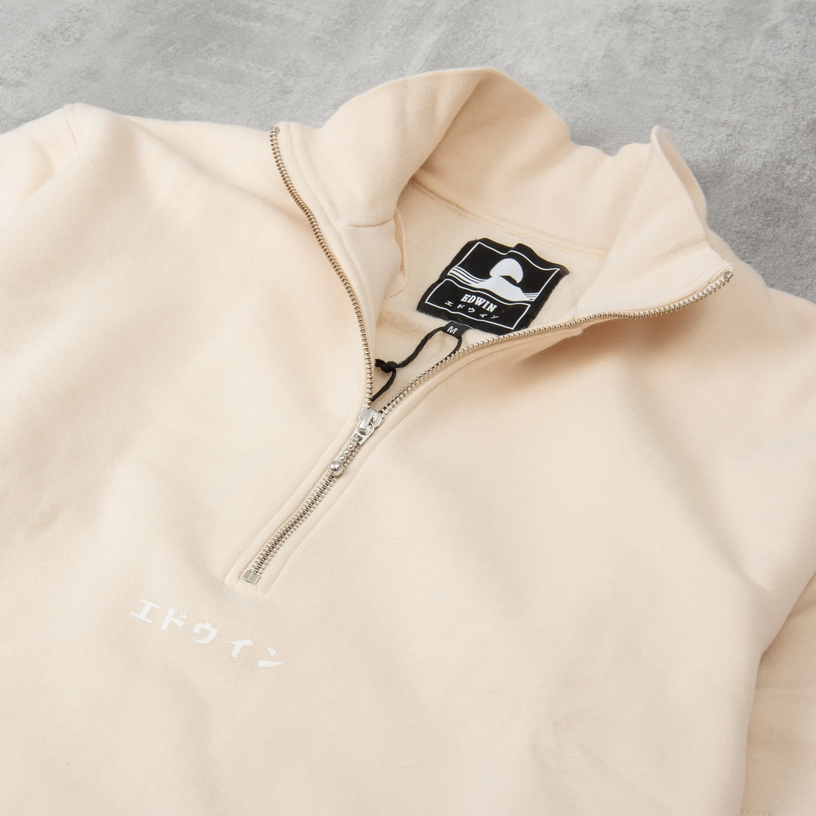 Edwin Koji Half Zip Sweat - Whitecap Gray