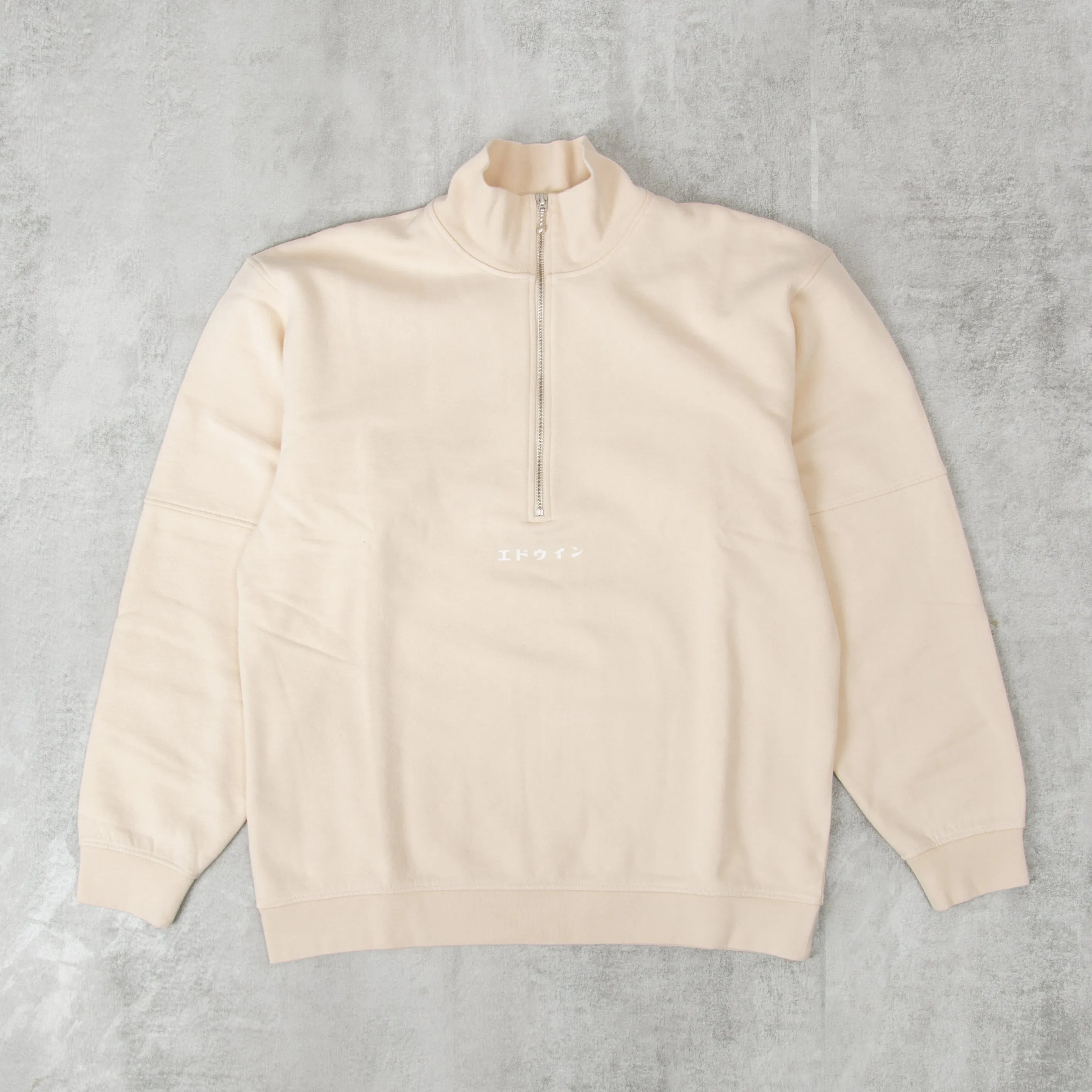 Edwin Koji Half Zip Sweat - Whitecap Gray