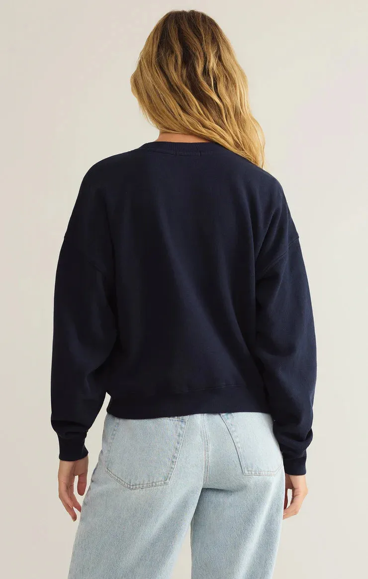 First Date Fleece Sweatshirt - Eclipse