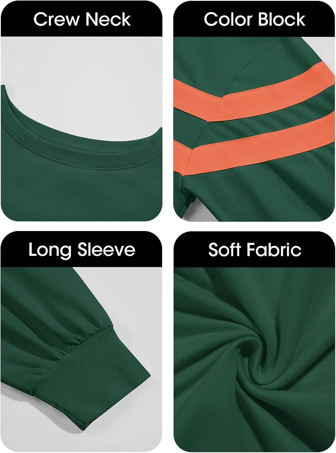 Fisoew Womens Oversized Sweatshirt Long Sleeve Crew Neck Casual Striped Pullover Sweatshirt Dress