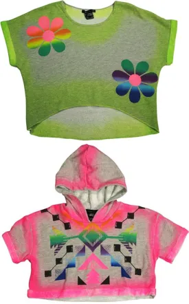 Flowers by Zoe Girls Fashion Short Sleeve Pullover Sweatshirt Top, 33483