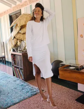 Frank & Eileen - Boyfriend Crew Neck Sweatshirt in White
