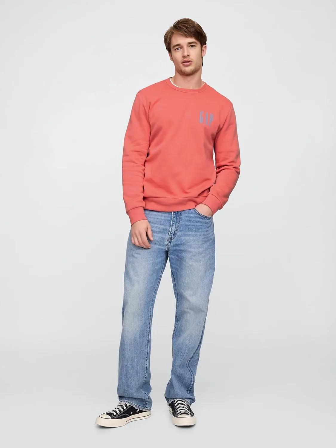 GAP Men's Logo Fleece Crew Sweatshirt