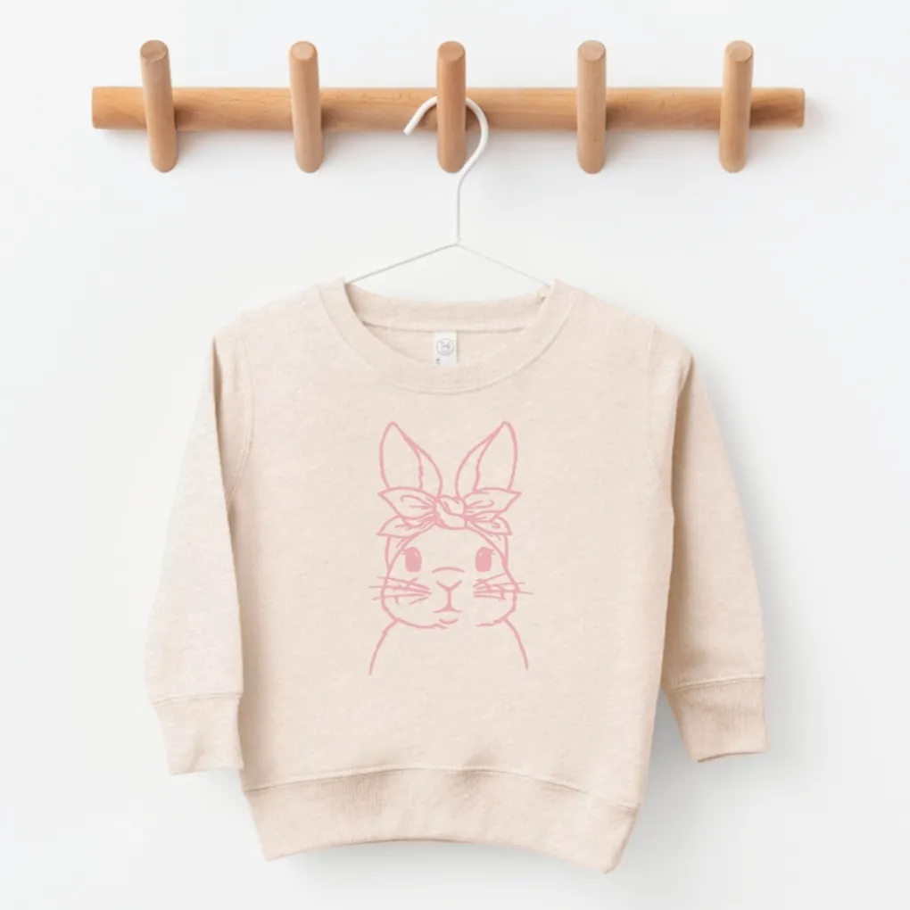 Girls Pink Easter Bunny Beige Pullover
