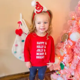 Happy   Holly   Jolly   Merry   Bright - Child Sweater