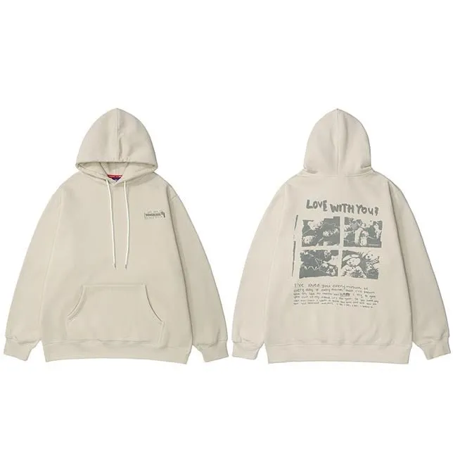 Hip Hop Bear Letter Print Hoodie