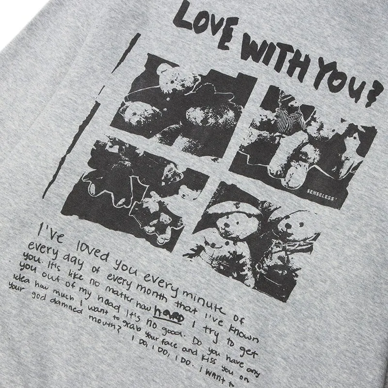Hip Hop Bear Letter Print Hoodie