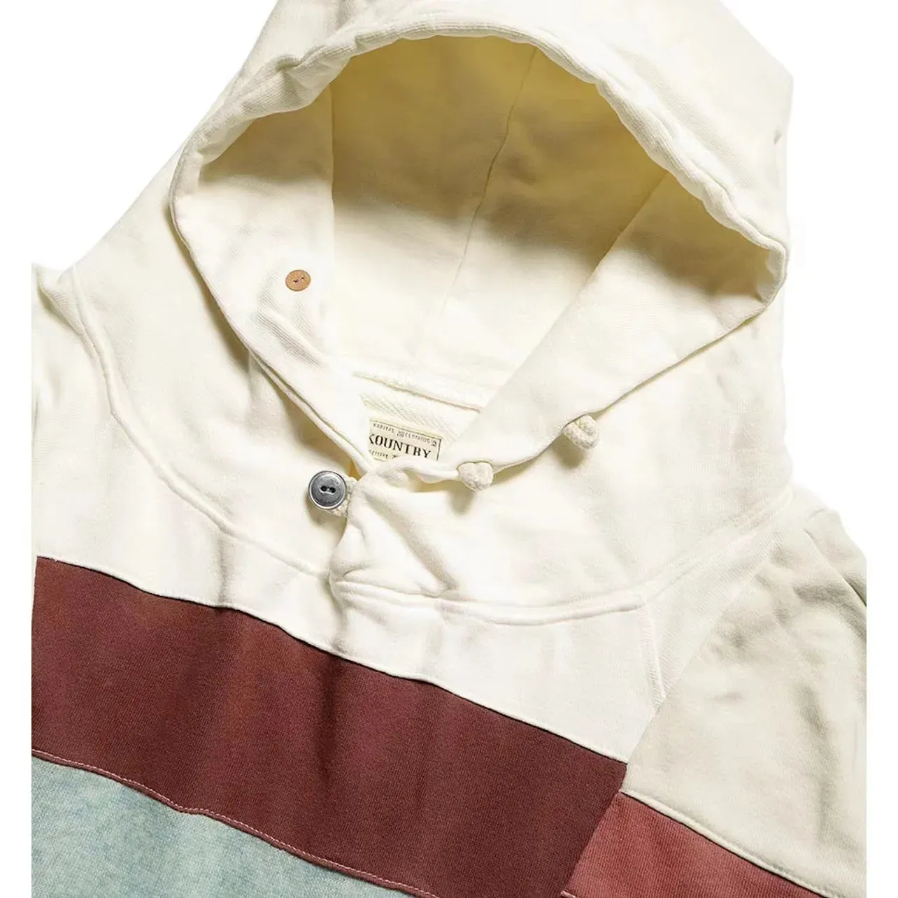 Hirata and Hiro Two-color Pure Cotton Stripe Hooded Pullover