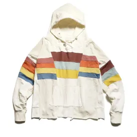 Hirata and Hiro Two-color Pure Cotton Stripe Hooded Pullover