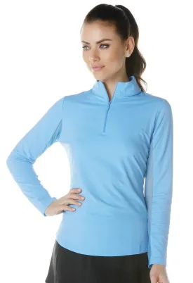IBKUL Long Sleeve Mock Neck Top - Periwinkle