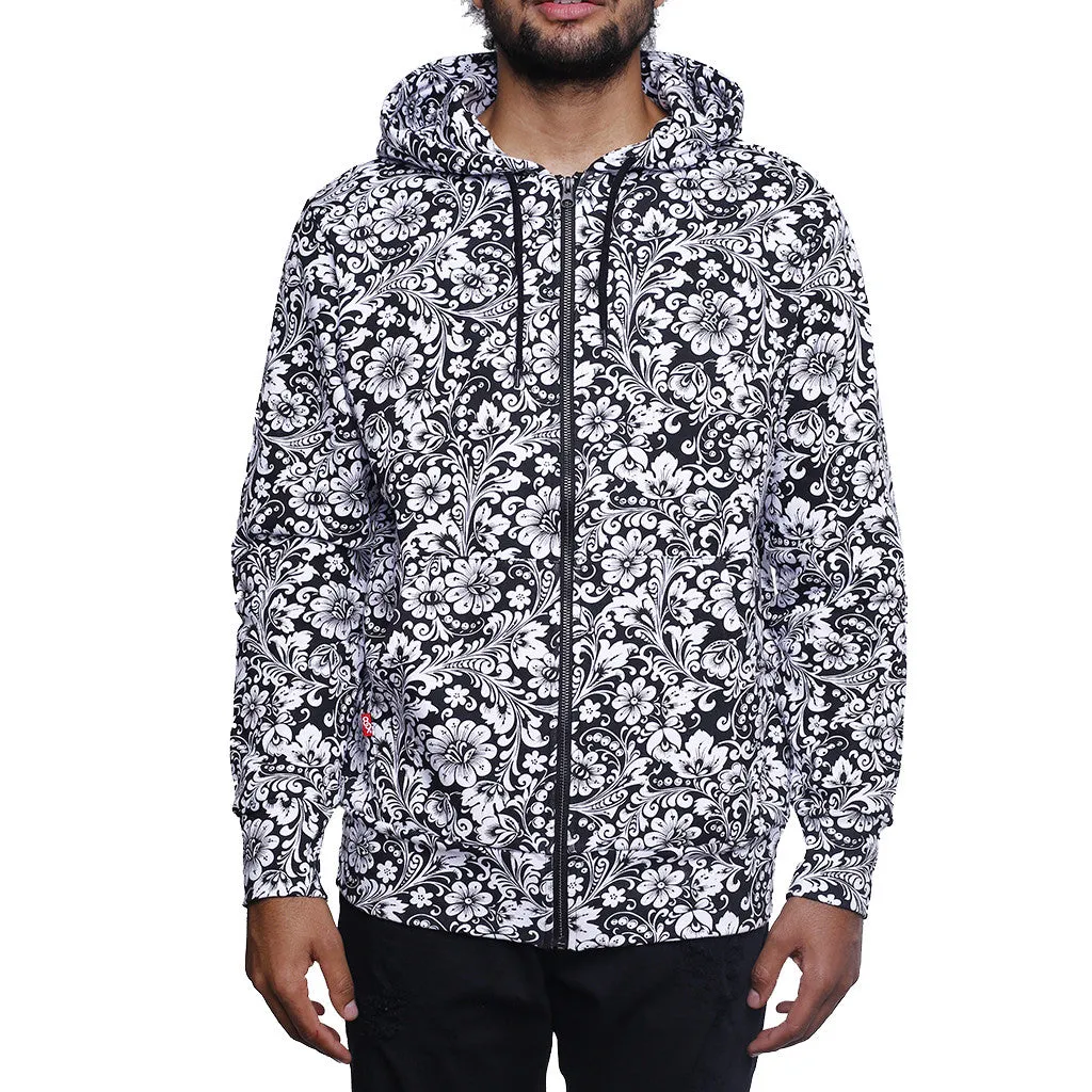 Khoklohoma Zip Up Hooded Sweatshirt White