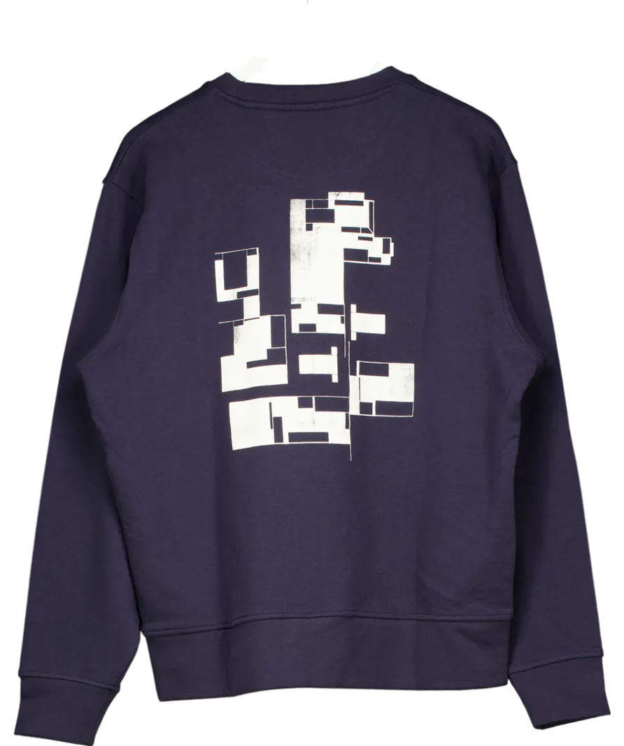 Made By Care x John Lewis Rooms Blue Unisex Cotton Sweatshirt UK L