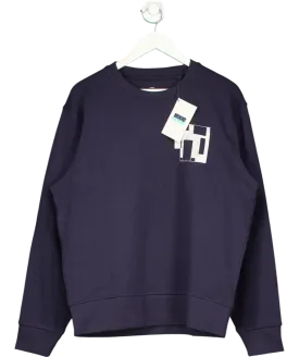 Made By Care x John Lewis Rooms Blue Unisex Cotton Sweatshirt UK L
