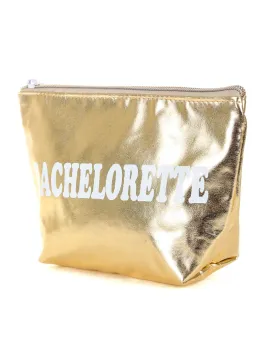 Make-Up Bag | Zip Pouch | BACHELORETTE Metallic Gold