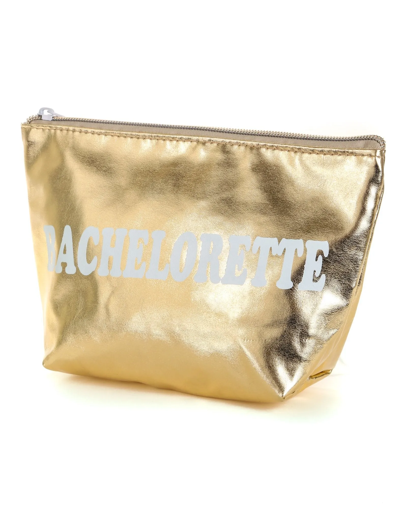 Make-Up Bag | Zip Pouch | BACHELORETTE Metallic Gold