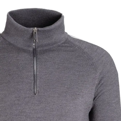 Merino wool zip-up sweatshirt in retro look
