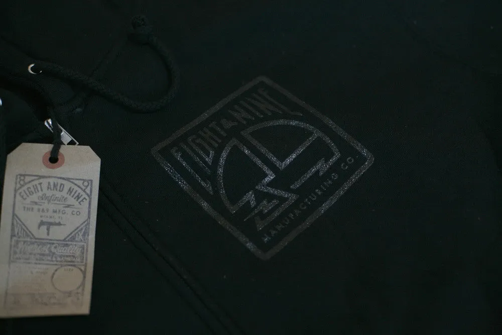 MFG Wax Stamp Zip Up Sweatshirt Black