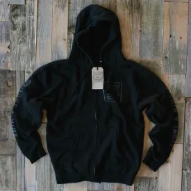 MFG Wax Stamp Zip Up Sweatshirt Black