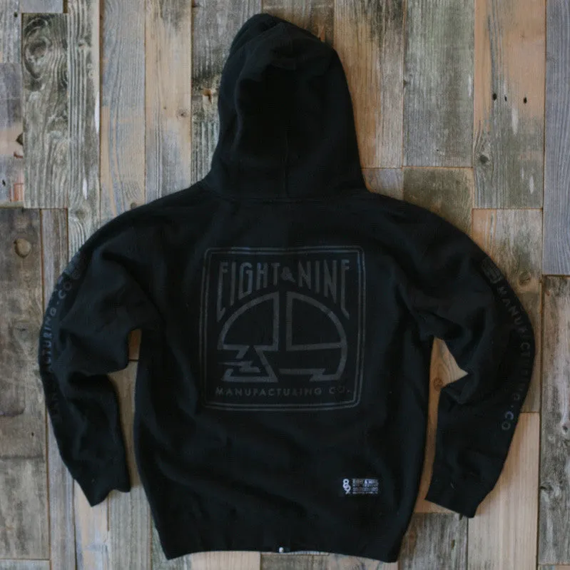 MFG Wax Stamp Zip Up Sweatshirt Black