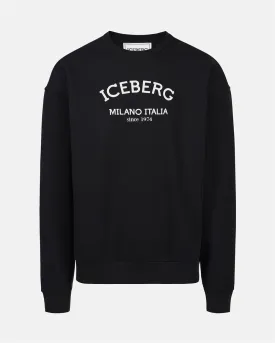 Milano Print Logo Sweat Shirt (Black) - I23E05D63179000